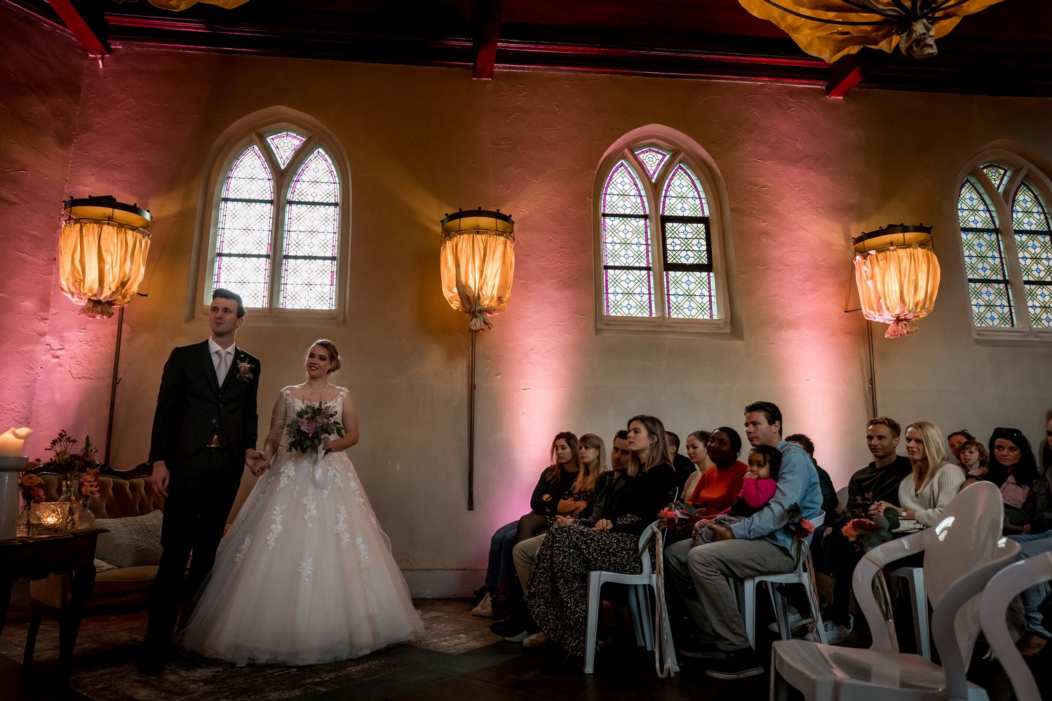 foto van tijdens de trouwceremonie